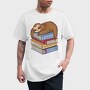 Librarian Sloth Sleeping Books, Tricou Barbati (Unisex)