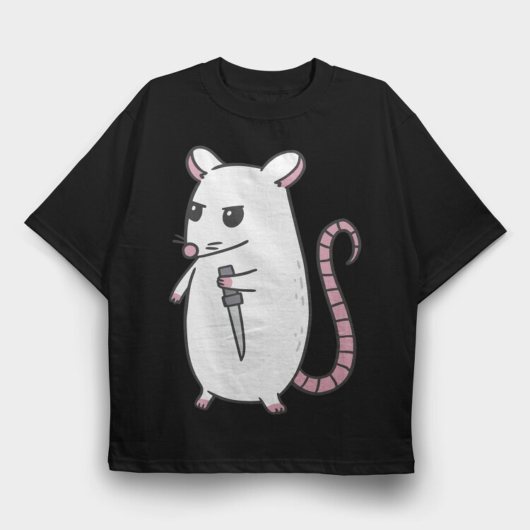 Psycho Rat, Tricou Oversize Barbati (Unisex)