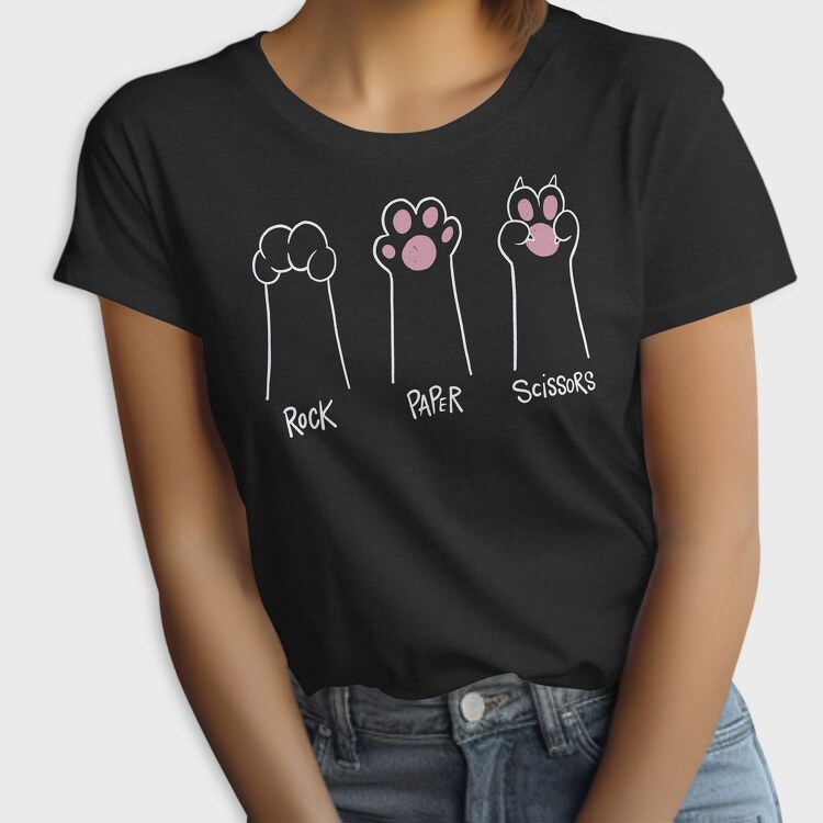 Rock Paper Scissors Paw, Tricou Femei