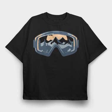 Skiing Goggles, Tricou Oversize Barbati (Unisex)