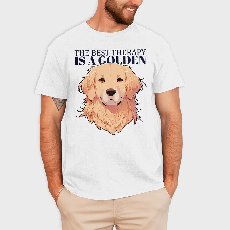 Golden Retriever Therapy, Tricou Barbati (Unisex)