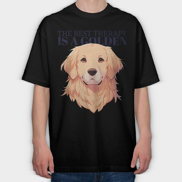 Golden Retriever Therapy, Tricou Oversize Barbati (Unisex)