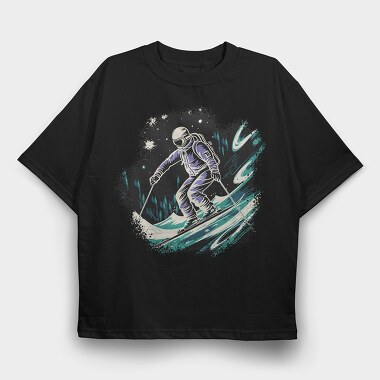 Skiing Snow Sport Night Ski, Tricou Oversize Barbati (Unisex)