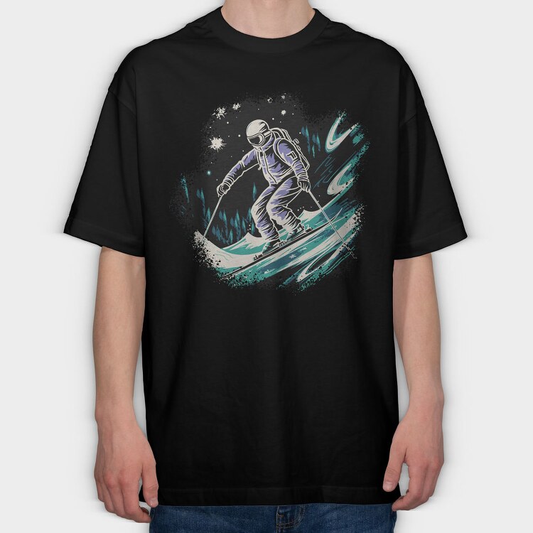 Skiing Snow Sport Night Ski, Tricou Oversize Barbati (Unisex)