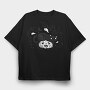 Pumpkin Cat Halloween Illustration 2, Tricou Oversize Barbati (Unisex)