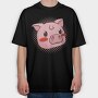 Cute Pig Piggy, Tricou Oversize Barbati (Unisex)