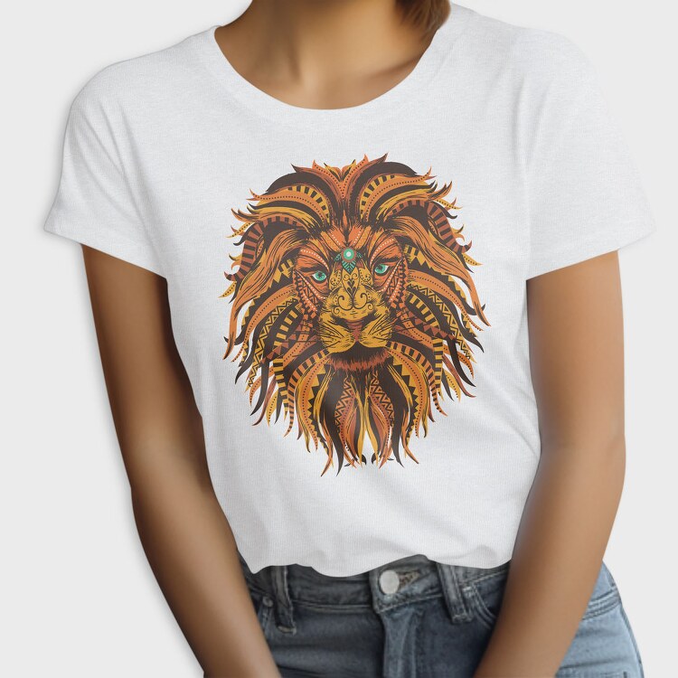 Lion Mandala Illustration Color 001, Tricou Femei