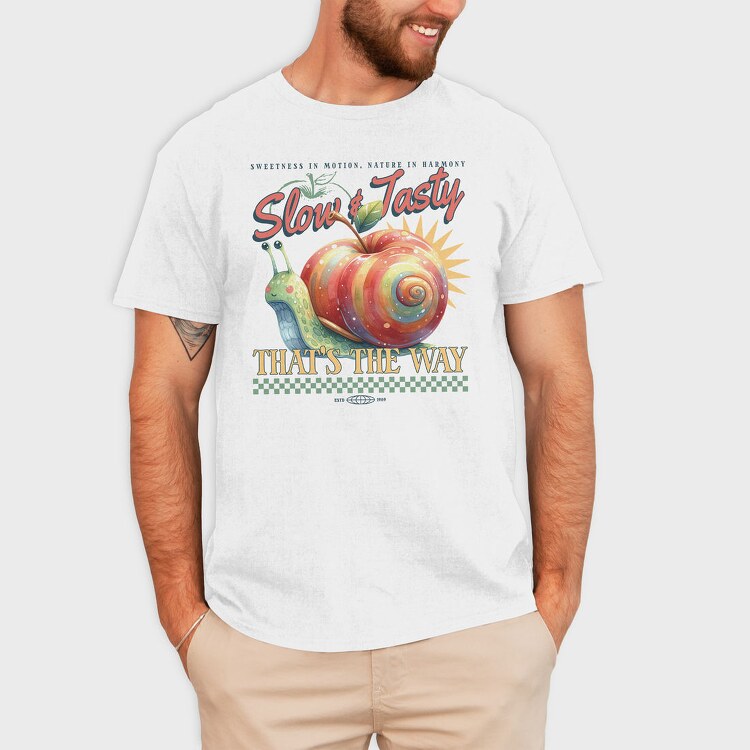 Slow And Tasty Apple Snail, Tricou Barbati (Unisex)