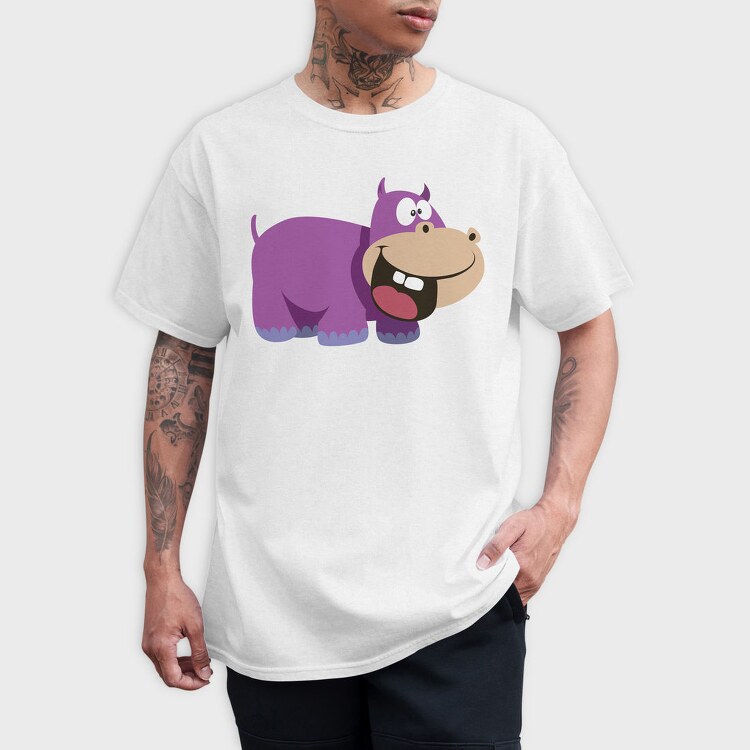 Purple Hippo Grin, Tricou Barbati (Unisex)