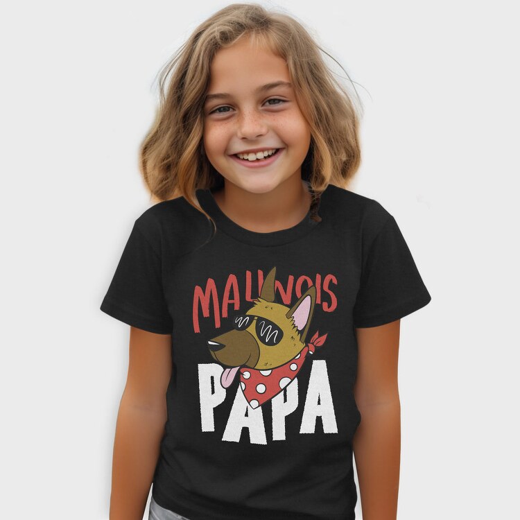 Cartoon Dog With Sunglasses Malinois Papa, Tricou Copii