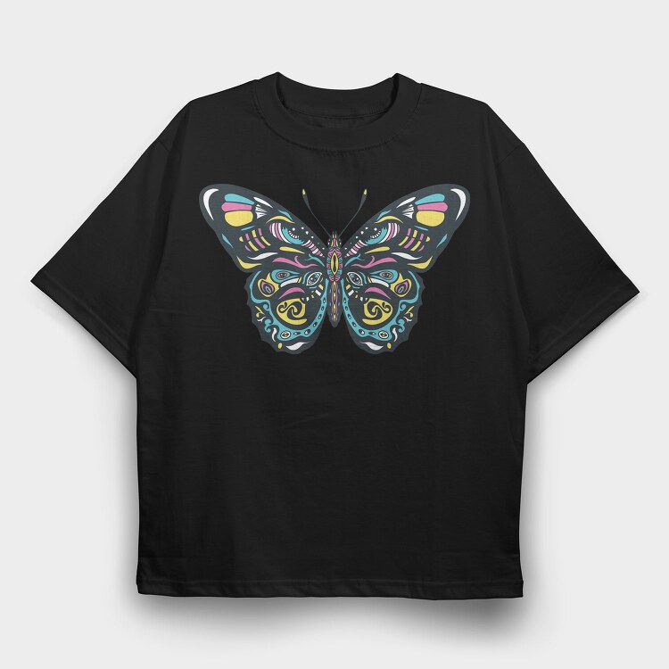 Colorful Butterfly, Tricou Oversize Barbati (Unisex)