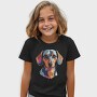 Colorful Dachshund Portrait, Tricou Copii