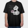 Cartoon Man Holding Brain Hey You Dropped This, Tricou Oversize Barbati (Unisex)