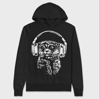 Headphones Meerkat, Hanorac Oversize Barbati (Unisex)