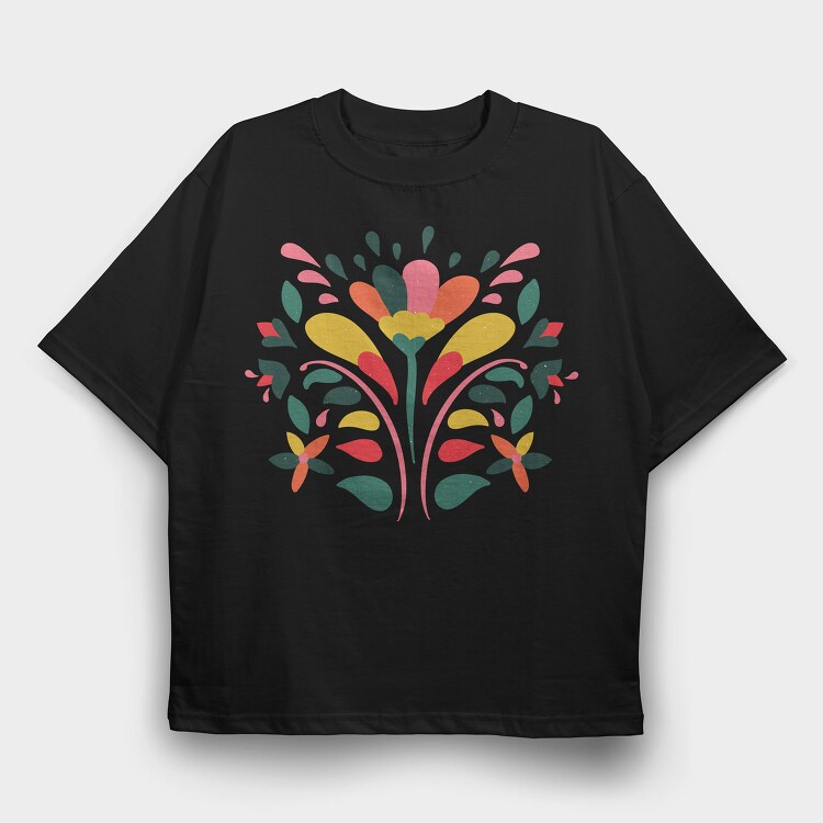 Colorful Flower Floral 03, Tricou Oversize Barbati (Unisex)