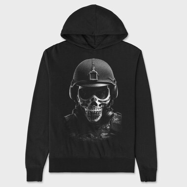 Militar Skull Monochrome, Hanorac Oversize Barbati (Unisex)