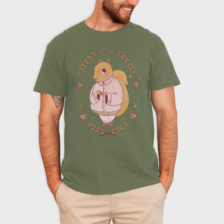 Cute Squirrel Cottagecore, Tricou Barbati (Unisex)
