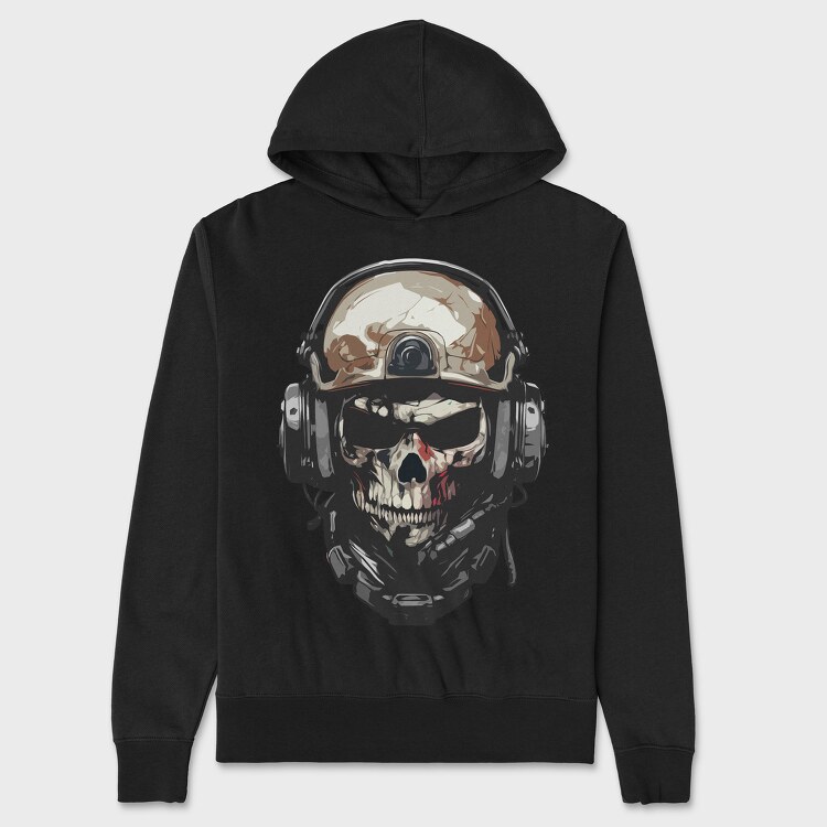 Military Skull, Hanorac Oversize Barbati (Unisex)