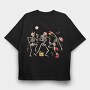Quirky Christmas Dancing Skeletons, Tricou Oversize Barbati (Unisex)