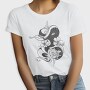 Snake And Flowers Tattoo, Tricou Femei