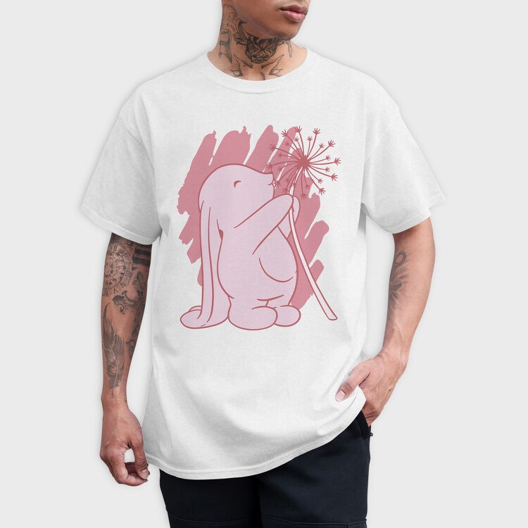 Rabbit And Dandelion, Tricou Barbati (Unisex)