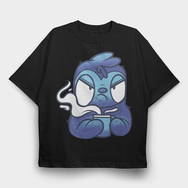 Cartoon Sloth With Coffee Drink, Tricou Oversize Barbati (Unisex)
