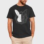 Rabbit Animal Divided Skull Head, Tricou Barbati (Unisex)