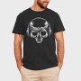 Skull With Bandana And Headphones, Tricou Barbati (Unisex)