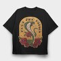 Snake Cobra Tattoo Style, Tricou Oversize Barbati (Unisex)