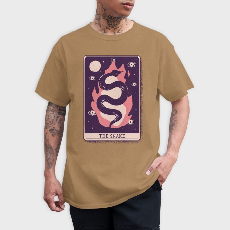 Snake Mystical Tarot Card The Snake, Tricou Barbati (Unisex)