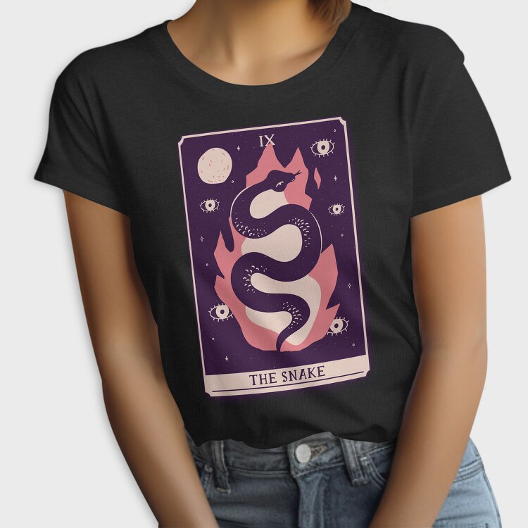 Snake Mystical Tarot Card The Snake, Tricou Femei