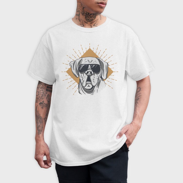 Cool Dog Wearing Sunglasses, Tricou Barbati (Unisex)