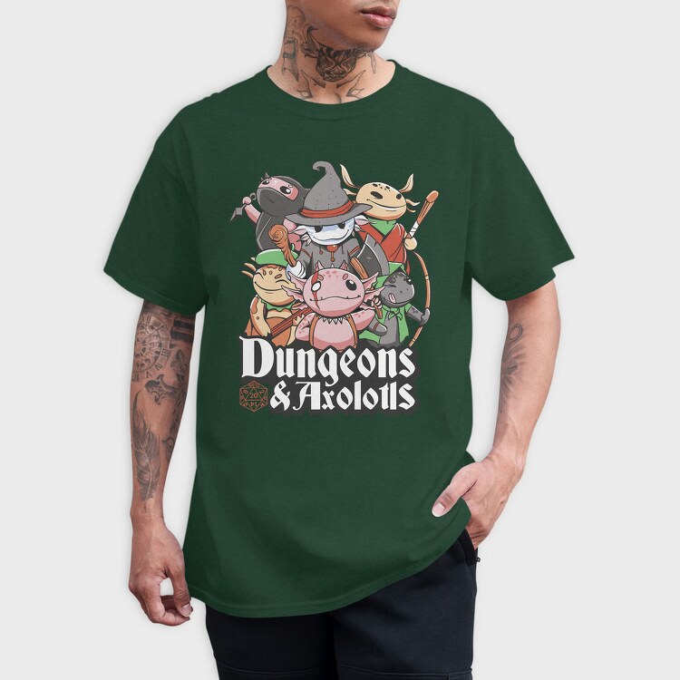 Dungeons And Axolotls Dungeon, Tricou Barbati (Unisex)