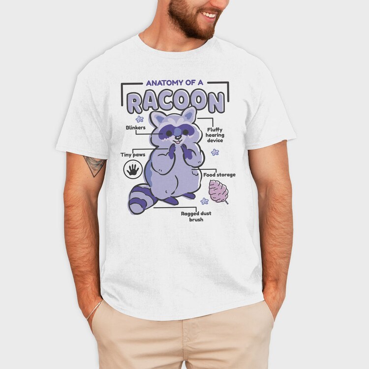 Raccoon Anatomy, Tricou Barbati (Unisex)