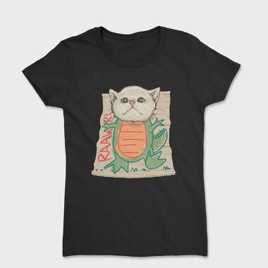 Tricou Femei, Dinosaur Cat