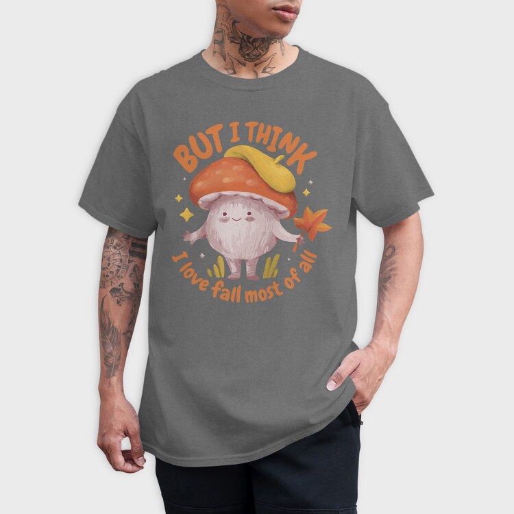 Love Fall Autumn Mushroom Character, Tricou Barbati (Unisex)