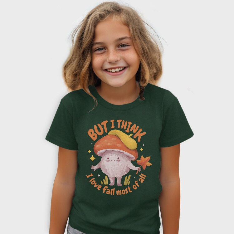 Love Fall Autumn Mushroom Character, Tricou Copii