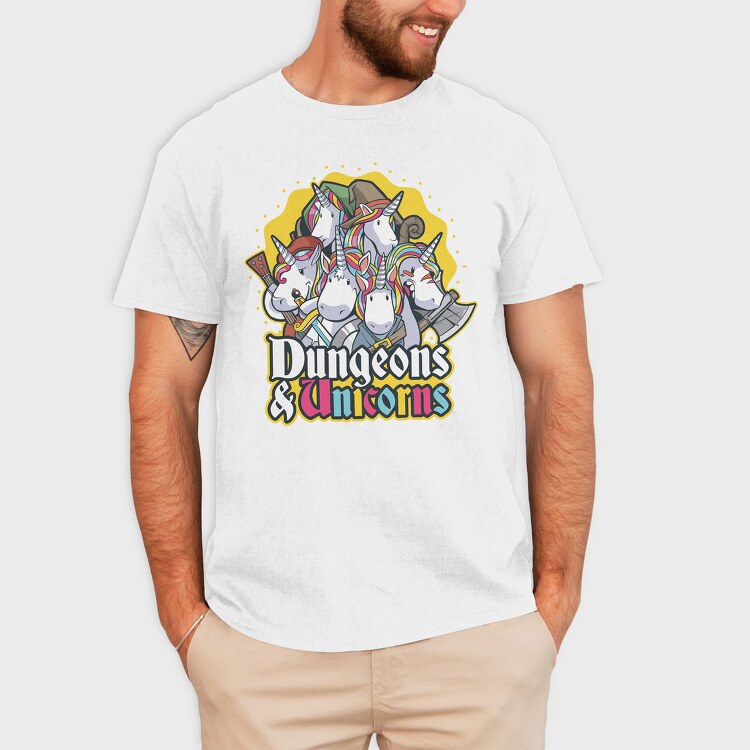 Dungeons Unicorns, Tricou Barbati (Unisex)