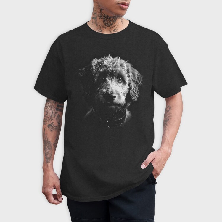 Labradoodle Monochrome, Tricou Barbati (Unisex)