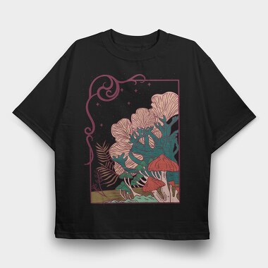 Cool Mushrooms Illustration, Tricou Oversize Barbati (Unisex)