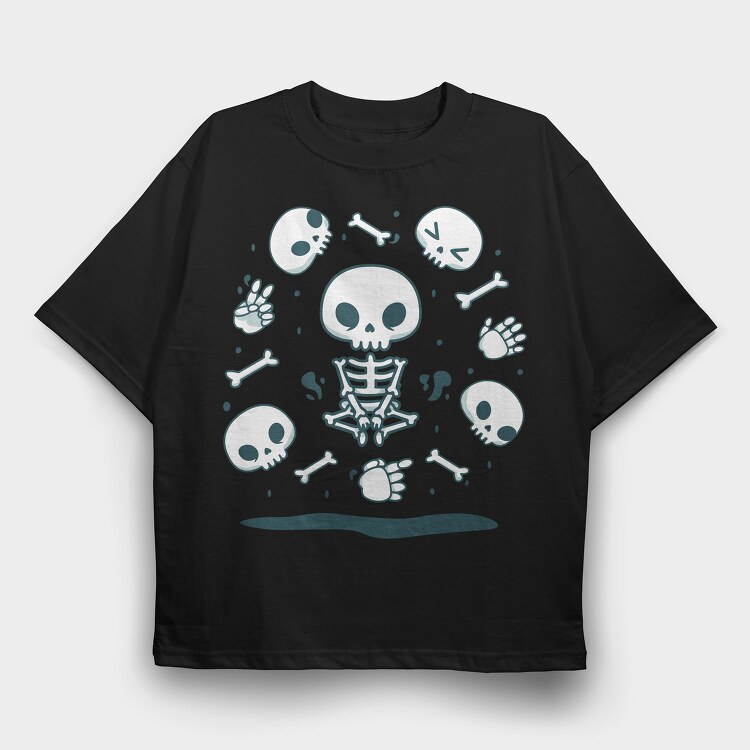Skulls And Skeletons Cute Mug, Tricou Oversize Barbati (Unisex)
