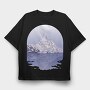 Snow Mountain Landscape, Tricou Oversize Barbati (Unisex)