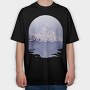 Snow Mountain Landscape, Tricou Oversize Barbati (Unisex)