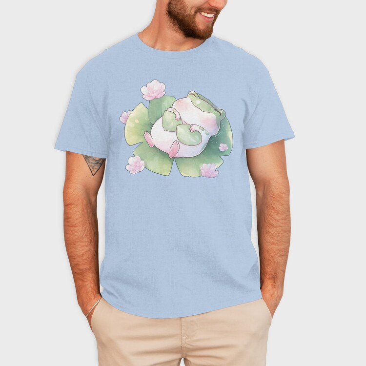 Sleeping Frog Lily Pad Froggy, Tricou Barbati (Unisex)