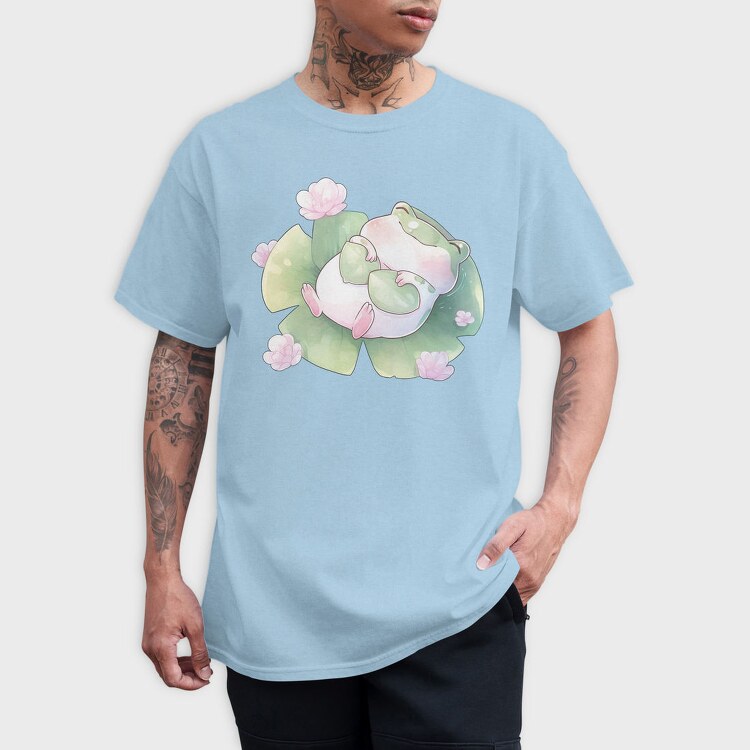 Sleeping Frog Lily Pad Froggy, Tricou Barbati (Unisex)