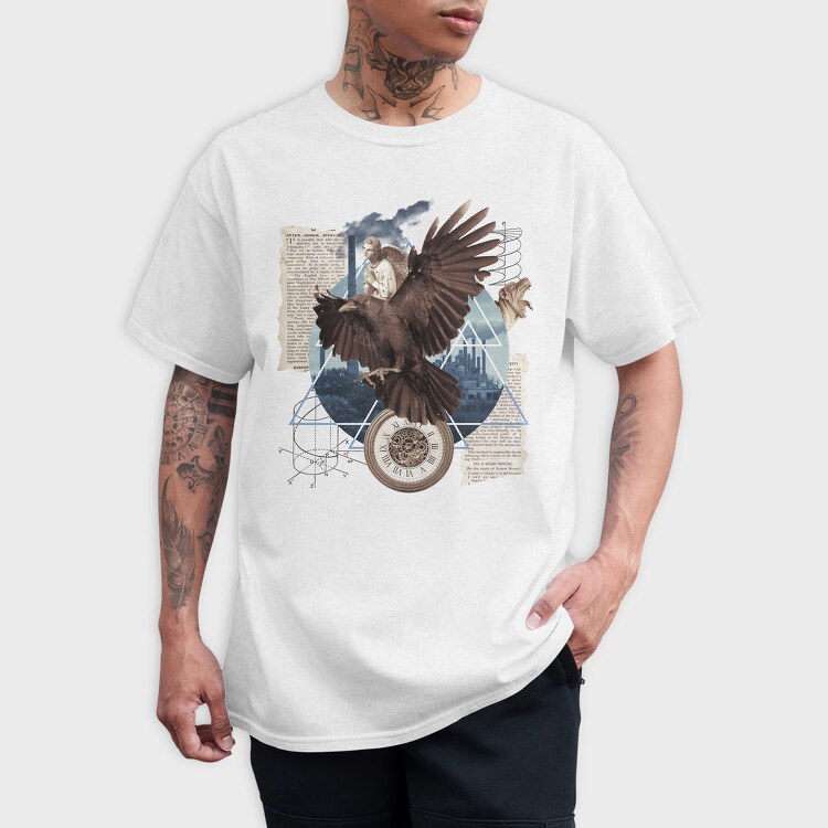 Eagle Bird Flying And Collage Darccollage, Tricou Barbati (Unisex)