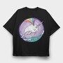 Rainbow Narwhale Whale, Tricou Oversize Barbati (Unisex)