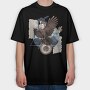 Eagle Bird Flying And Collage Darccollage, Tricou Oversize Barbati (Unisex)