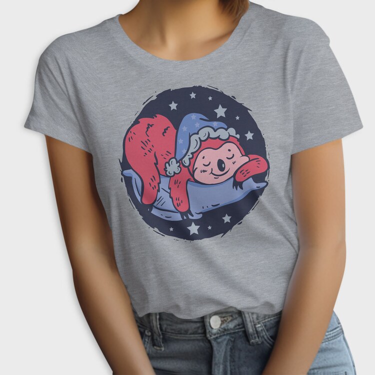 Sleeping Sloth On A Pillow Cap, Tricou Femei