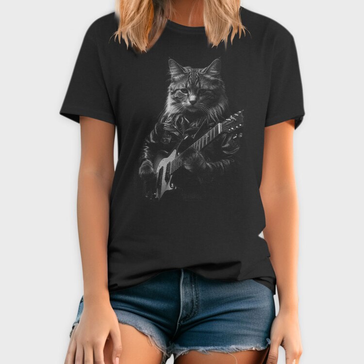 Rocker Cat, Tricou Barbati (Unisex)